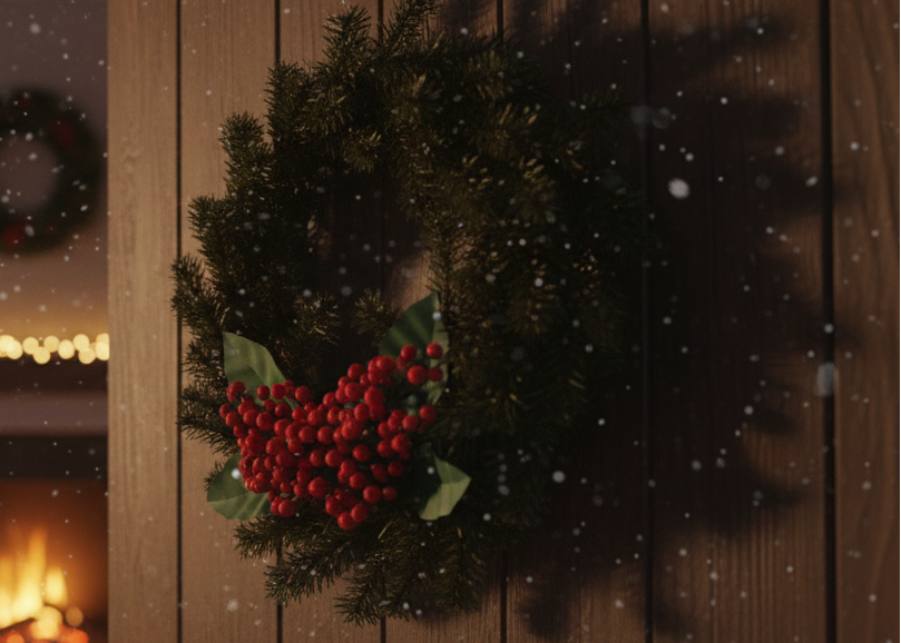 Merry Christmas Wreath for Front Door