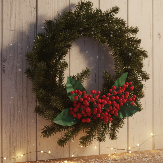 Merry Christmas Wreath for Front Door