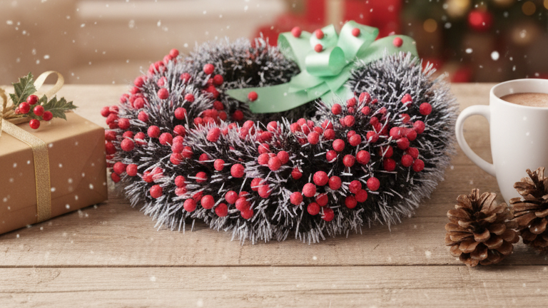 Merry Christmas Wreath for Front Door (22 Inch)